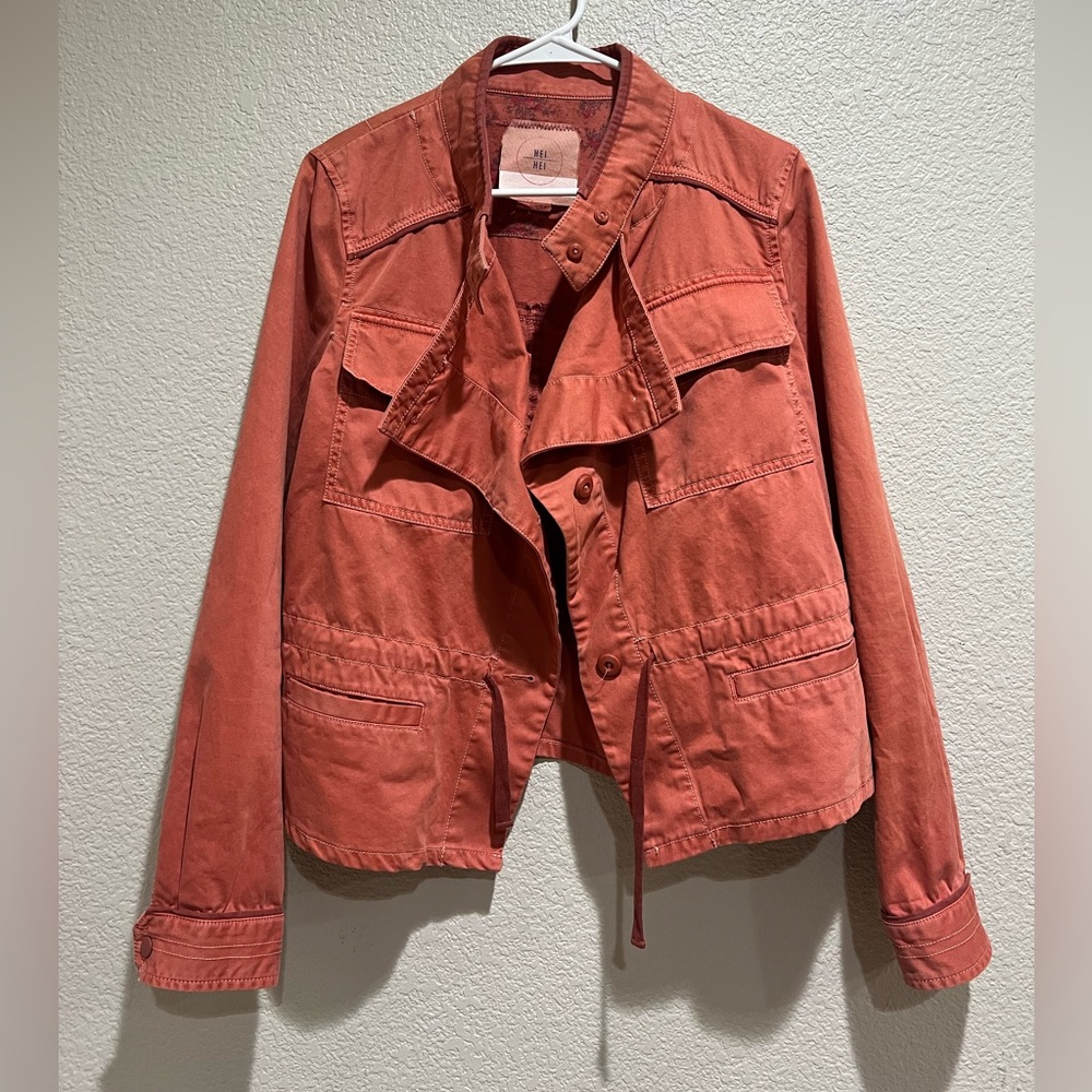 Anthropologie Hei Hei Coral Utility Jacket, M